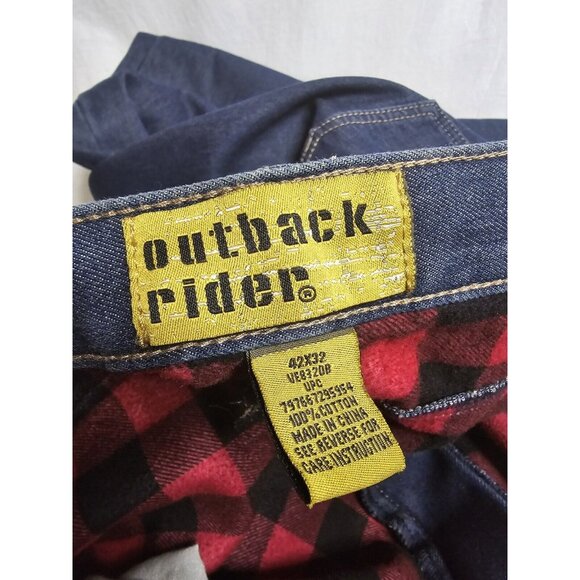 VTG Outback Rider Plaid Fleece Lined Heavy Denim Jeans - 2 PAIRS- Size 42- READ - Picture 12 of 16
